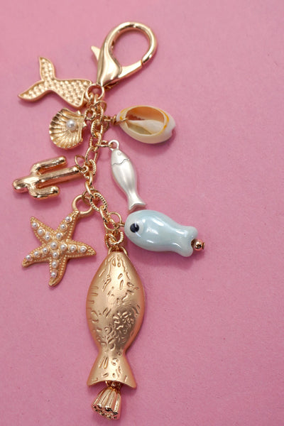 BAG CHARM-SEA LIFE PORCELAIN FISH STAR FISH FIN | 80K060