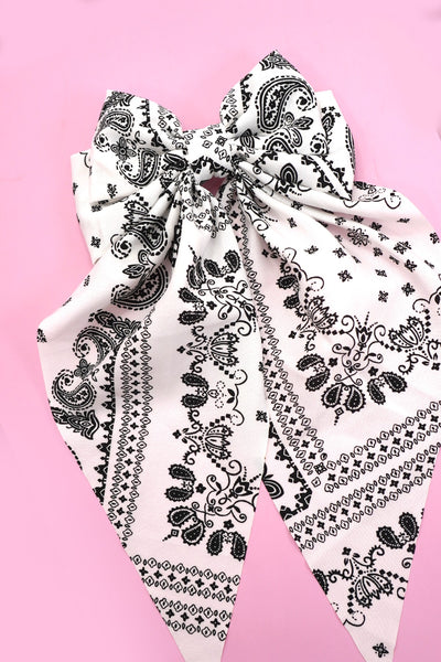 PAISLEY BOHO VINTAGE BOW RIBBON HAIR CLIPS | 40H924