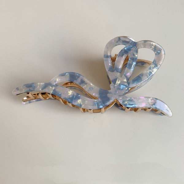 PREMIUM PVC TOILE PATTERN BOW HAIR CLAW CLIPS | 40H928