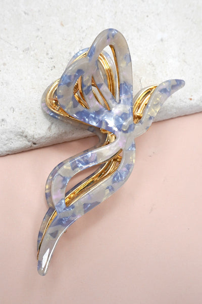 PREMIUM PVC TOILE PATTERN BOW HAIR CLAW CLIPS | 40H928