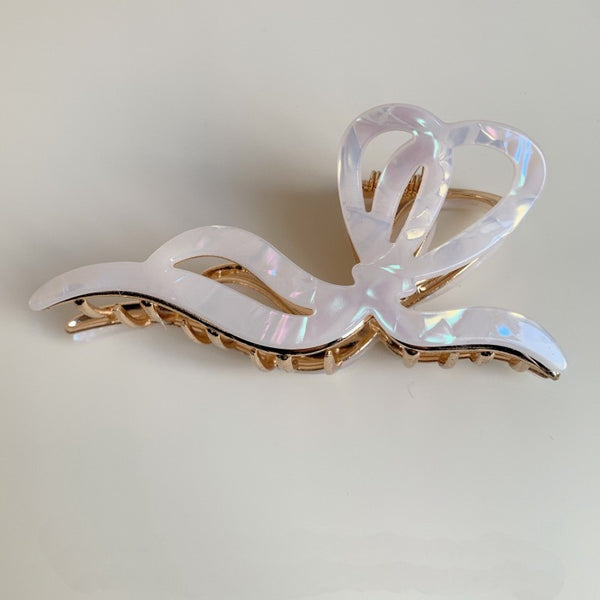 PREMIUM PVC TOILE PATTERN BOW HAIR CLAW CLIPS | 40H928