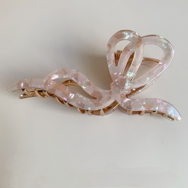 PREMIUM PVC TOILE PATTERN BOW HAIR CLAW CLIPS | 40H928