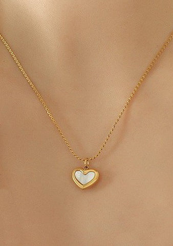 18K STAINLESS STEEL TARNISH FREE HEART NECKLACE | 40NK9443