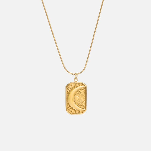 18K STAINLESS STEEL TARNISH FREE MOON NECKLACE | 40NK9446