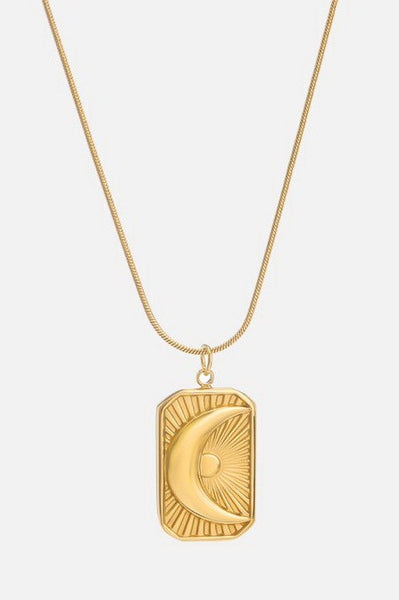 18K STAINLESS STEEL TARNISH FREE MOON NECKLACE | 40NK9446