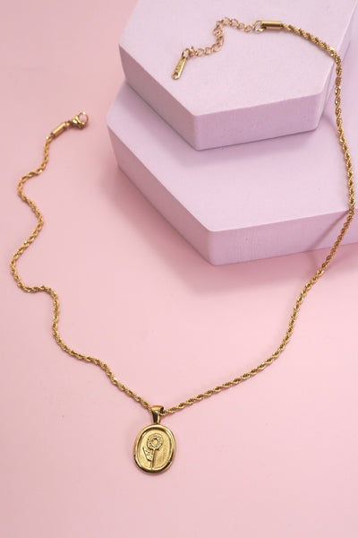 18K STAINLESS STEEL TARNISH FREE ROSE NECKLACE | 40NK9447