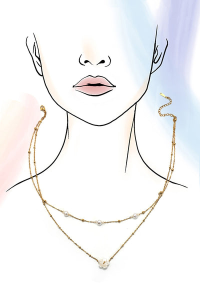 18K STAINLESS STEEL TARNISH FREE LAYERED NECKLACE | 40NK9450