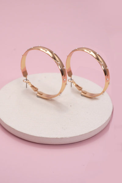 PEARL STUDDED HOOP EARRINGS | 31E50558
