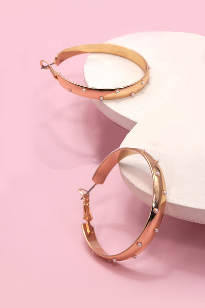 PEARL STUDDED HOOP EARRINGS | 31E50558