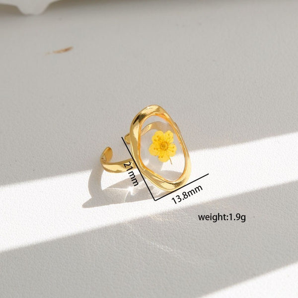 18K STAINLESS STEEL TARNISH FREE FLORAL RINGS | 40R104