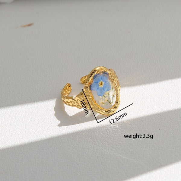 18K STAINLESS STEEL TARNISH FREE FLORAL RINGS | 40R104