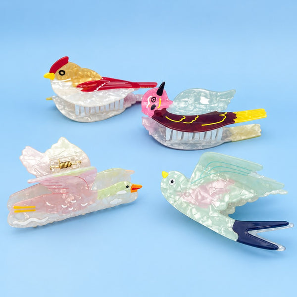 Whimsical Colorful Bird Hair Claw Clips | 40H1228