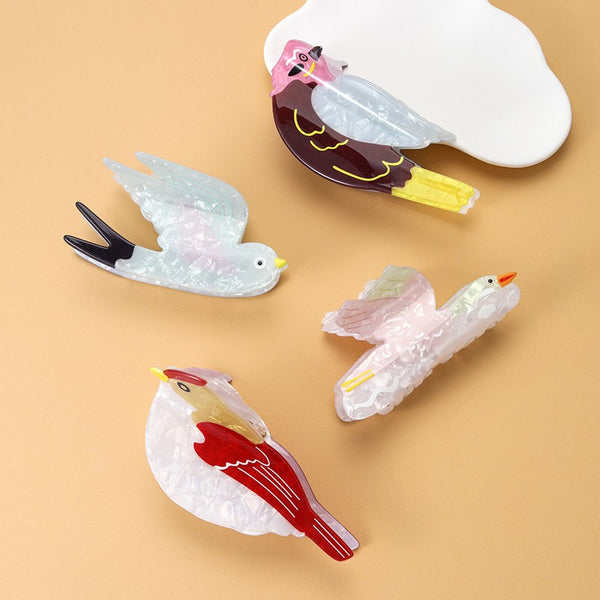 Whimsical Colorful Bird Hair Claw Clips | 40H1228
