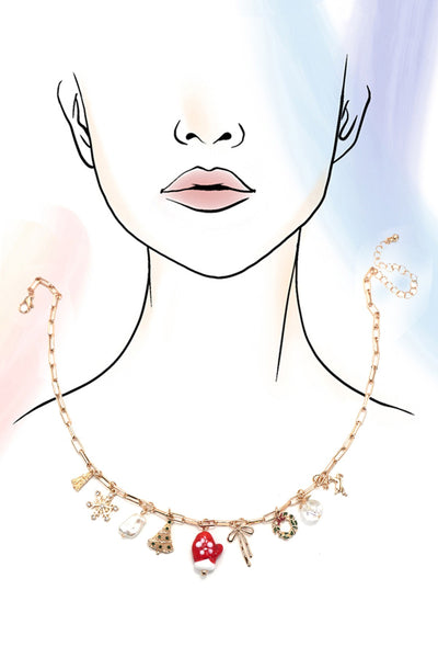 CHARM NECKLACE-CHRISTMAS TREE MITTEN RUDOLPH | 80N91710