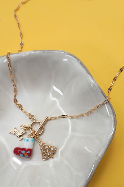 CHARM NECKLACE-CHRISTMAS SOCKS TREE RUDOLPH | 80N91712