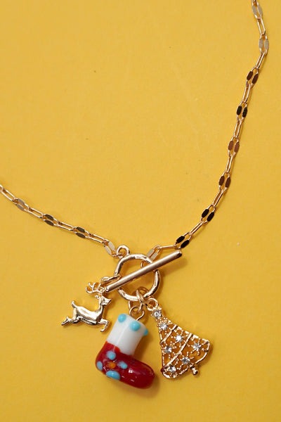 CHARM NECKLACE-CHRISTMAS SOCKS TREE RUDOLPH | 80N91712