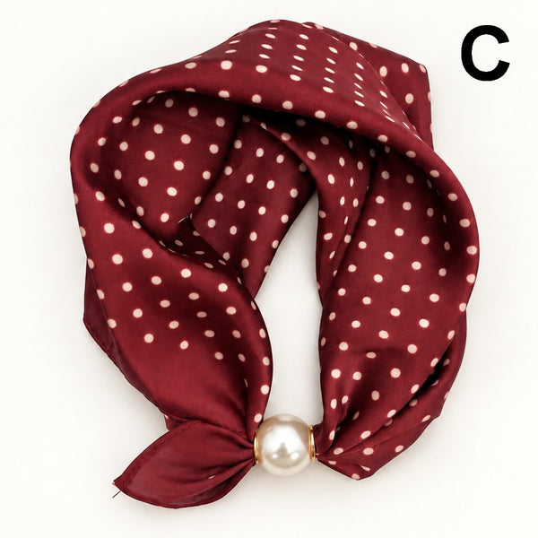 Silk Feel Pearl Magnetic Clasp Scarf Necklace | 40NK9802