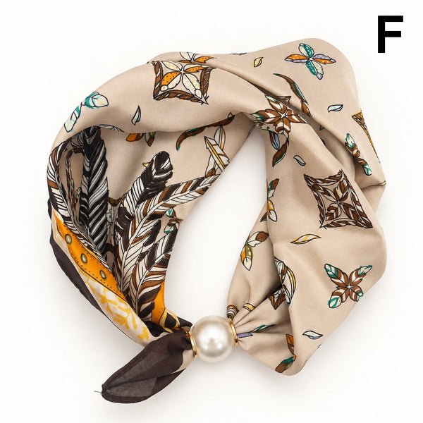 Silk Feel Pearl Magnetic Clasp Scarf Necklace | 40NK9802