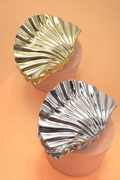 SEASHELL  GOLD SILVER ALLOY HAIR CLAW HAIR CLIP | 40H934