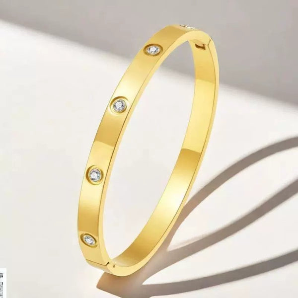 18K NON-TARNISH WATERPROOF STAINLESS STEEL BANGLE | 40B5153