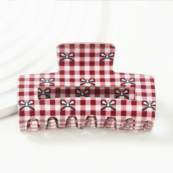 JUMBO  BOW HEART RECTANGLE HAIR CLAW CLIPS | 40H935