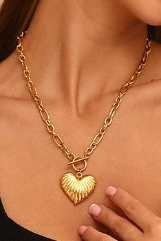18K STAINLESS STEEL TARNISH FREE HEART NECKLACE | 40NK9480