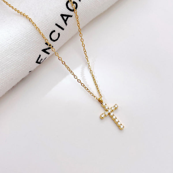 18K STAINLESS STEEL TARNISH FREE CROSS NECKLACE | 40NK9482
