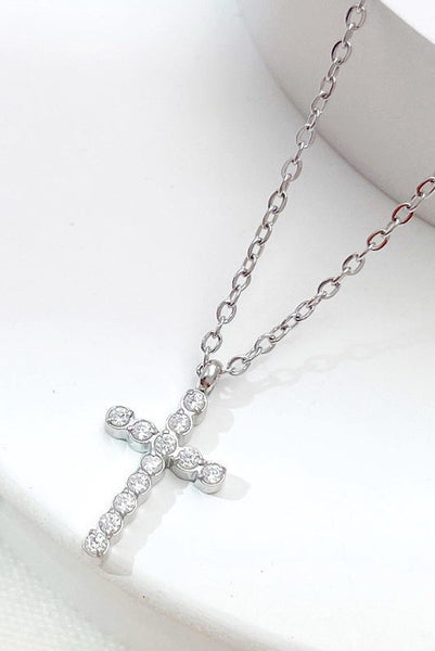 18K STAINLESS STEEL TARNISH FREE CROSS NECKLACE | 40NK9482