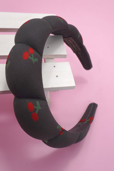 CHERRY PUFFED SPA HEADBAND HAIR BAND | 40HB172