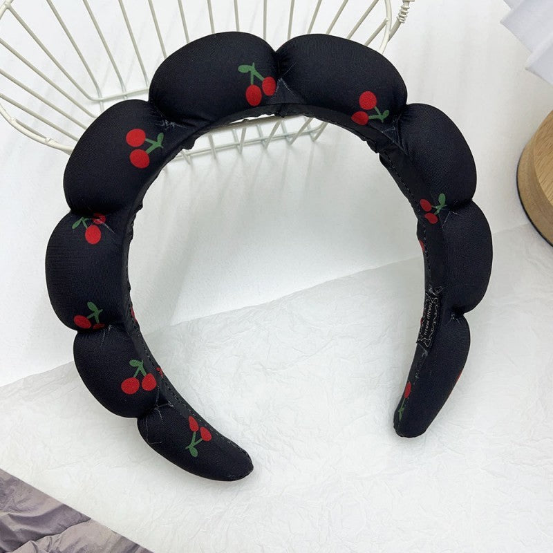 CHERRY PUFFED SPA HEADBAND HAIR BAND | 40HB172