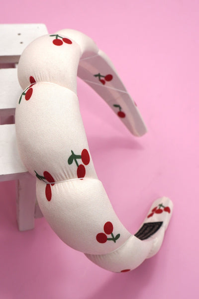 CHERRY PUFFED SPA HEADBAND HAIR BAND | 40HB172