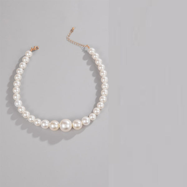 GRADUATED CLASSIC PUFFY PEARL NECKLACE | 40NK9493