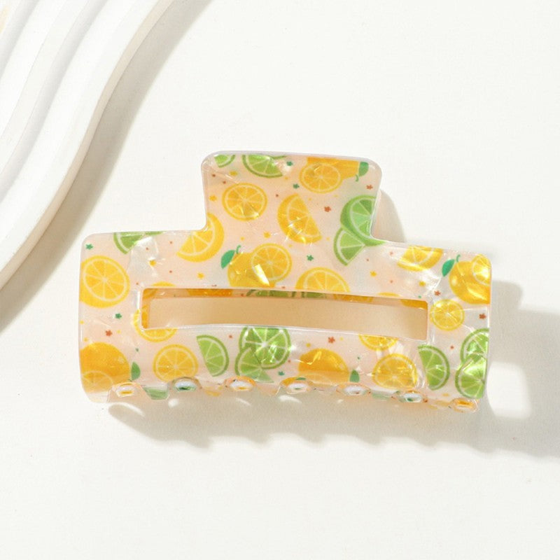 LARGE PVC FRUIT STRAWBERRY LEMON HAIR CLAW CLIPS | 40H944