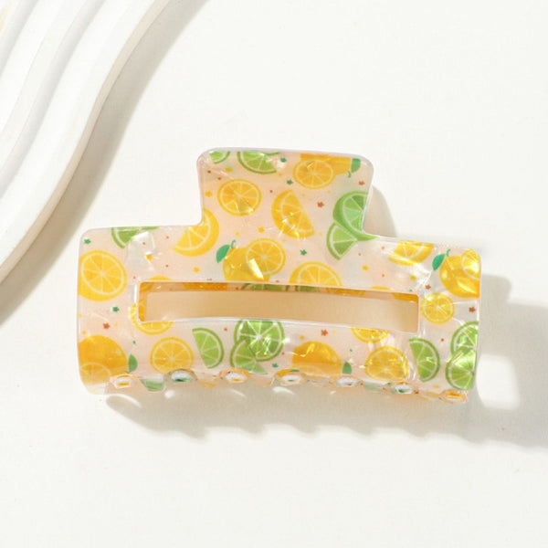 LARGE PVC FRUIT STRAWBERRY LEMON HAIR CLAW CLIPS | 40H944