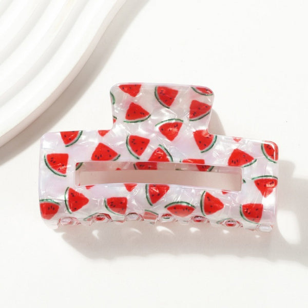 LARGE PVC FRUIT STRAWBERRY LEMON HAIR CLAW CLIPS | 40H944