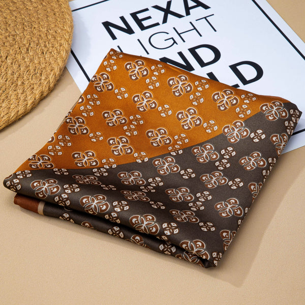 Geometric Tile Motif Color-Block Silky Scarf | 80SC3102