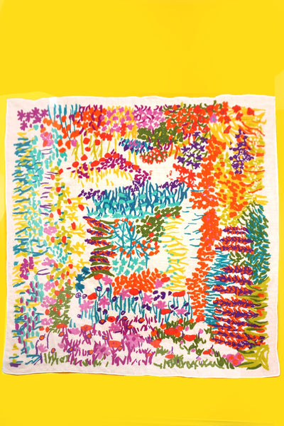 COTTON FLORAL PRINT SILKY FEELING BANDANA SCARF | 40SC648