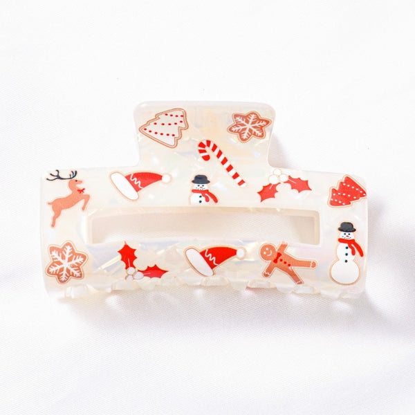 CHRISTMAS TREE SANTA HOLIDAY HAIR CLAW | 40H947