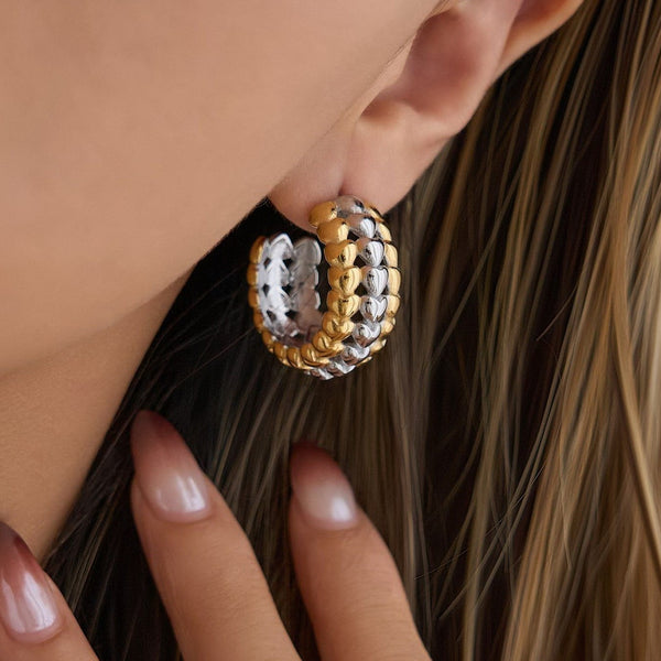 18K Stainless Steel Tarnish Free Waterproof Hoop | 40E373