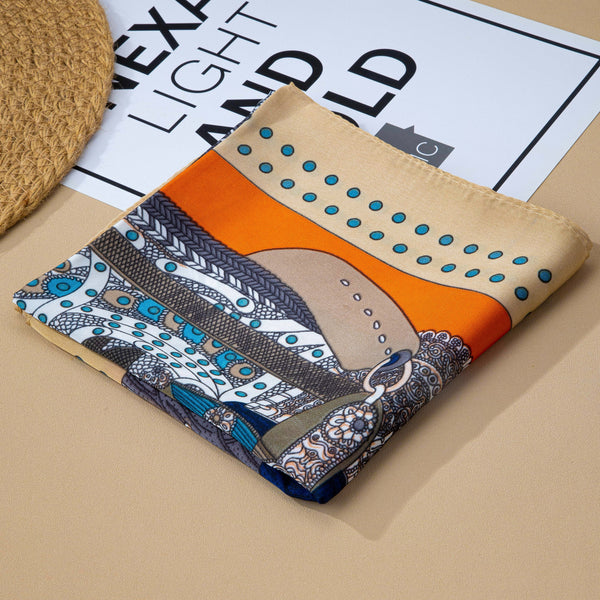Equestrian Horse Saddle & Stirrup Printed Scarf | 80SC3100