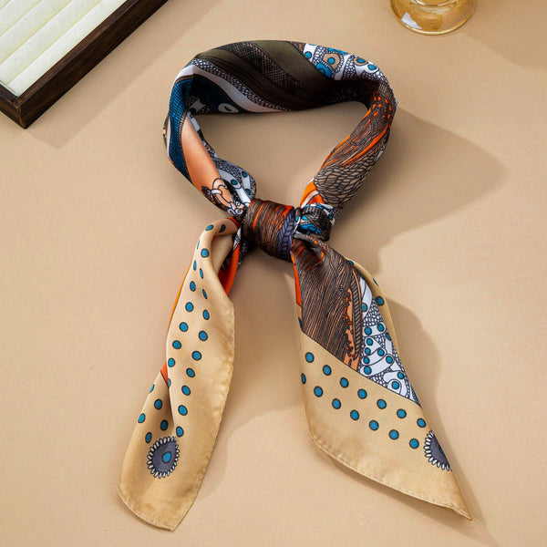 Equestrian Horse Saddle & Stirrup Printed Scarf | 80SC3100