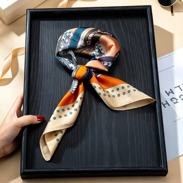 Equestrian Horse Saddle & Stirrup Printed Scarf | 80SC3100