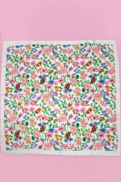 LARGE FLORAL PRINT BANDANA SCARF | 40SC656