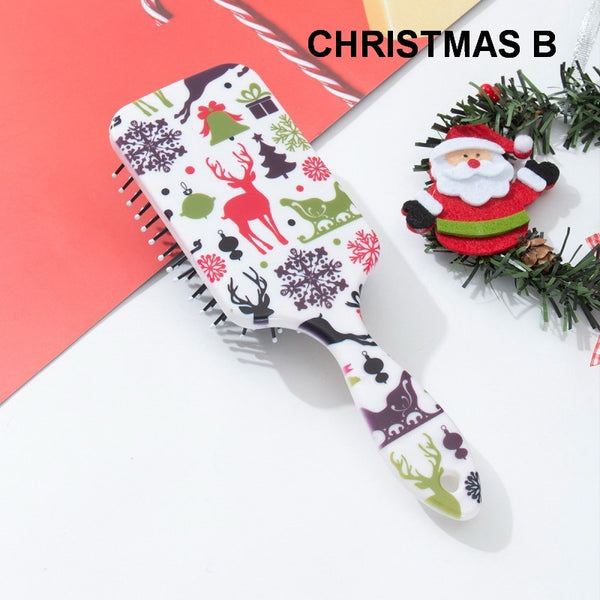 CHRISTMAS HOLIDAY DETANGLE PADDLE HAIR BRUSH COMB | 40HC106
