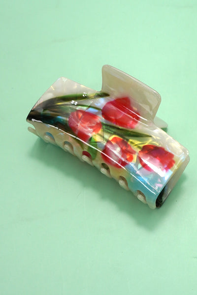LARGE FLORAL HAIR CLAW CLIPS | 40H959