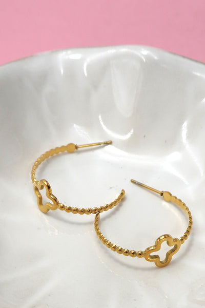 18K Stainless Steel Tarnish Free Waterproof Hoop | 40E379