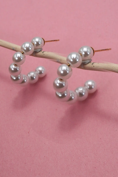 PEARL BEADED  HOOP EARRINGS | 40E380