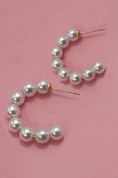 PEARL BEADED  HOOP EARRINGS | 40E380