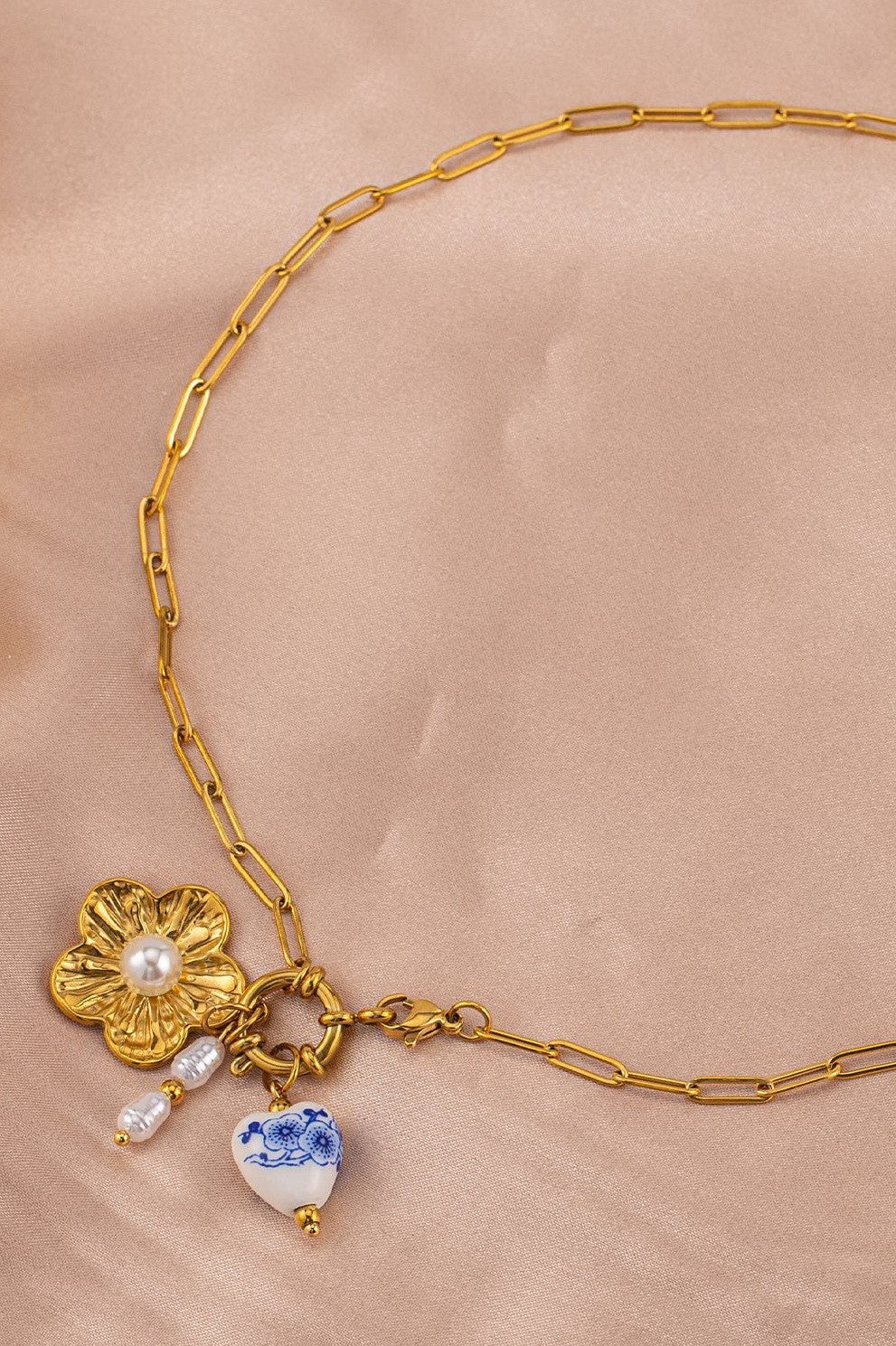 18K STAINLESS STEEL TARNISH FREE FLOWER NECKLACE | 40NK9516