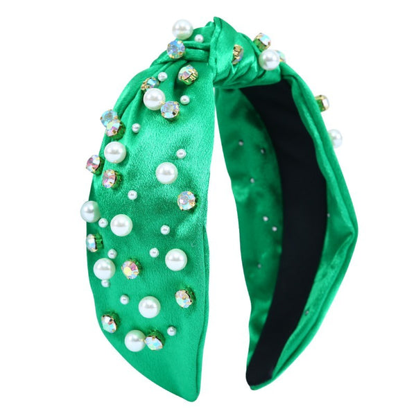 CHRISTMAS RHINESTONE PEARL BEAD HAIR BAND HEADBAND | 40HB180